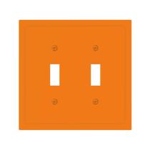 Placa de parede dupla para interruptor basculante laranja 13 x 12 cm em policarbonato
