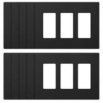 Placa de parede ELEGRP 3-Gang Screwless Decorative Black (pacote com 10) Placa de parede ELEGRP 3-Gang Screwless Decorative Black (pacote com 10)