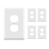 Placa de parede ELEGRP Tampa de saída duplex de 1 gangue de tamanho grande x5 Placa de parede ELEGRP Tampa de saída duplex de 1 gangue de tamanho grande x5