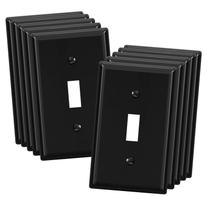Placa de parede ELEGRP Toggle Light Switch 1-Gang Black (pacote com 10)