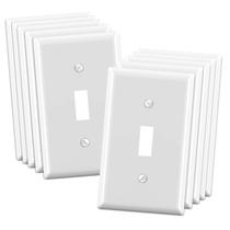 Placa de parede ELEGRP Toggle Light Switch 1-Gang, branco brilhante x10