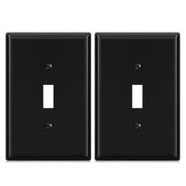 Placa de parede ELEGRP Toggle Switch de 1 gangue em policarbonato preto, pacote com 2 unidades Placa de parede ELEGRP Toggle Switch de 1 gangue em policarbonato preto, pacote com 2 unidades