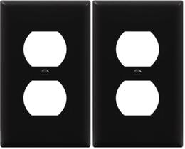 Placa de parede ENERLITES 1-Gang 11,5x7 cm em policarbonato preto, pacote 2 Placa de parede ENERLITES 1-Gang 11,5x7 cm em policarbonato preto, pacote 2