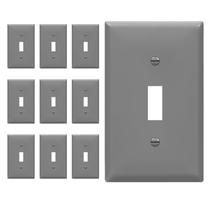 Placa de parede ENERLITES, 1 gangue, policarbonato cinza, pacote com 11