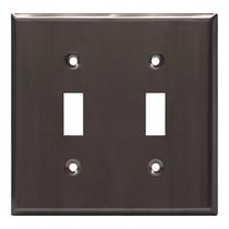 Placa de parede ENERLITES 2-Gang 11x12 cm em aço inoxidável preto