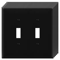 Placa de parede ENERLITES 2-Gang, tamanho médio, 12x12 cm, preta, pacote com 5 Placa de parede ENERLITES 2-Gang, tamanho médio, 12x12 cm, preta, pacote com 5