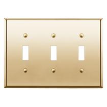Placa de parede ENERLITES 3-Gang 11x16 cm em latão polido Placa de parede ENERLITES 3-Gang 11x16 cm em latão polido