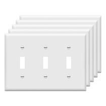 Placa de parede ENERLITES 3-Gang 11x16cm em policarbonato branco, pacote com 5 Placa de parede ENERLITES 3-Gang 11x16cm em policarbonato branco, pacote com 5