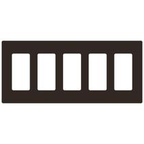 Placa de parede ENERLITES 5-Gang 12x26 cm Marrom sem parafusos