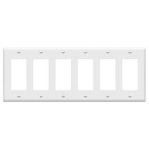 Placa de parede ENERLITES 6-Gang 11x28 cm em policarbonato branco