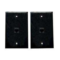 Placa de parede Ethernet BUPLDET de 1 porta Cat6 RJ45 preta (pacote com 2)