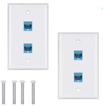 Placa de parede Ethernet Cat6, pacote com 2 unidades, fêmea e fêmea - azul Placa de parede Ethernet Cat6, pacote com 2 unidades, fêmea e fêmea - azul
