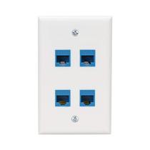 Placa de parede Ethernet de 4 portas Cat 6 Outlet Feminina-Fêmea Placa de parede Ethernet de 4 portas Cat 6 Outlet Feminina-Fêmea