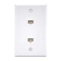 Placa de parede Ethernet VCE de 2 portas Cat6 fêmea para fêmea branca