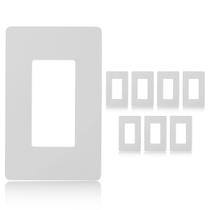 Placa de parede Faith White, 1 gangue, sem parafusos, resistente ao calor, pacote com 8 Placa de parede Faith White, 1 gangue, sem parafusos, resistente ao calor, pacote com 8