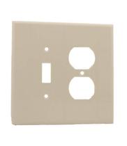 Placa de parede grande Leviton 2-Gang 1-Toggle 1-Duplex branca Placa de parede grande Leviton 2-Gang 1-Toggle 1-Duplex branca