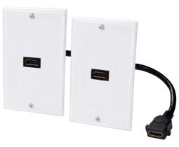 Placa de parede HDMI de 1 porta 4K, pacote com 2 unidades com conector HDMI Keystone Placa de parede HDMI de 1 porta 4K, pacote com 2 unidades com conector HDMI Keystone