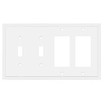 Placa de parede Henne Bery Double Toggle Double Decorator branca Placa de parede Henne Bery Double Toggle Double Decorator branca