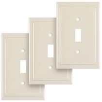 Placa de parede Henne Bery Single Toggle 8x12cm em liga de zinco 3PK Light Almond