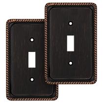 Placa de parede Henne Bery Single Toggle Aged Bronze, pacote com 2