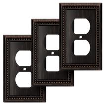 Placa de parede Henne Bery Sunken Pearls Aged Bronze, pacote com 3