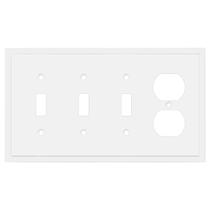 Placa de parede Henne Bery Triple Toggle Single Duplex branca 22x12 cm