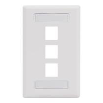 Placa de Parede ICC 3 Portas Keystone de Gangue Único Branca