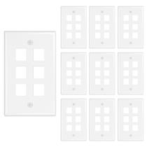Placa de parede iwillink de 6 portas Keystone, pacote com 10 Ethernet branca