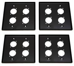 Placa de Parede LASE 4 Portas XLR Preto Aço Placa de Parede LASE 4 Portas XLR Preto Aço