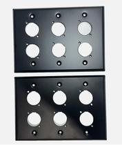 Placa de Parede LASE Dupla Tripla 6 XLR Aço Preto