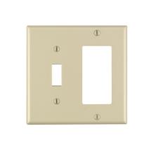 Placa de parede Leviton 001-80405-IV 2-Gang Ivory Combo