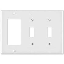 Placa de parede Leviton 005-80421-00W branca com combinação de 3 gangues