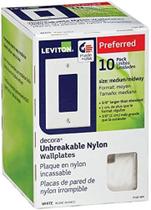 Placa de parede Leviton 1-Gang 1-Decora Midway Nylon White, pacote com 10