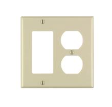 Placa de parede Leviton 2-Gang 1-Duplex 1-Decora/GFCI Device Ivory