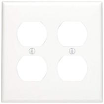Placa de parede Leviton 2-Gang 2-Duplex em nylon branco 80716-W