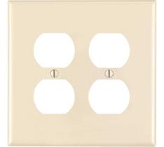 Placa de parede Leviton 2-Gang 2-Duplex Midway Nylon Light Almond