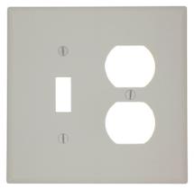 Placa de parede Leviton 2-Gang Midway 1-Toggle 1-Duplex Light Almond