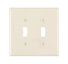 Placa de parede Leviton 2-Gang Midway Toggle Switch Light Almond