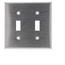 Placa de parede Leviton 2-Gang Toggle em aço inoxidável 84009