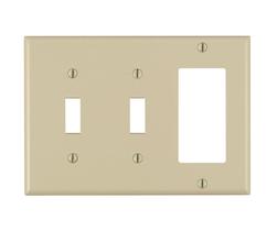 Placa de parede Leviton 3-Gang 2-Toggle 1-Decora/GFCI Ivory