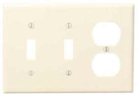 Placa de parede Leviton 3-Gang 2-Toggle 1-Duplex Thermoset Ivory