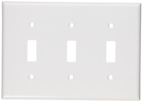 Placa de parede Leviton 3-Gang Toggle Device Switch branca Placa de parede Leviton 3-Gang Toggle Device Switch branca