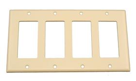 Placa de parede Leviton 4-Gang Decora GFCI Thermoset Light Almond