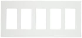 Placa de parede Leviton 5-Gang Decora Plus Screwless Snap-On branca