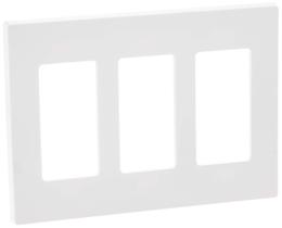 Placa de parede Leviton 80311-SW 3-Gang Decora Plus Screwless White