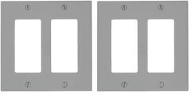 Placa de parede Leviton 80409-NGY 2-Gang Decora/GFCI Device Grey x2 Placa de parede Leviton 80409-NGY 2-Gang Decora/GFCI Device Grey x2