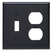 Placa de parede Leviton 80705-E 2-Gang Toggle Duplex preta
