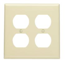 Placa de parede Leviton 80716-I 2-Gang 2-Duplex Nylon Ivory