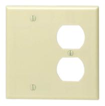 Placa de parede Leviton 86008 2-Gang 1-Duplex 1-Blank Ivory