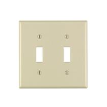 Placa de parede Leviton 86009 2-Gang Toggle Ivory Thermoset Placa de parede Leviton 86009 2-Gang Toggle Ivory Thermoset